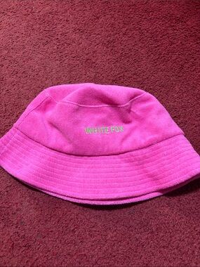 NEVEF WORN White fox terry cloth Women's Pink Bucket Hat